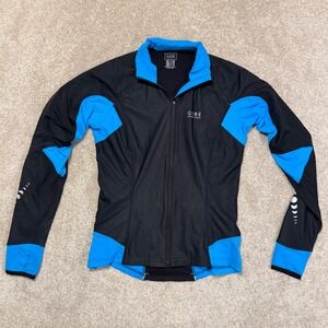 Gore Running Wear Windstopper Jacket Womens M Blue Black Full‎ Zip Reflective